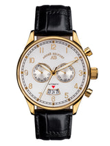 bracelet Uhren — Lederband Calendrier — Band — schwarz gold II