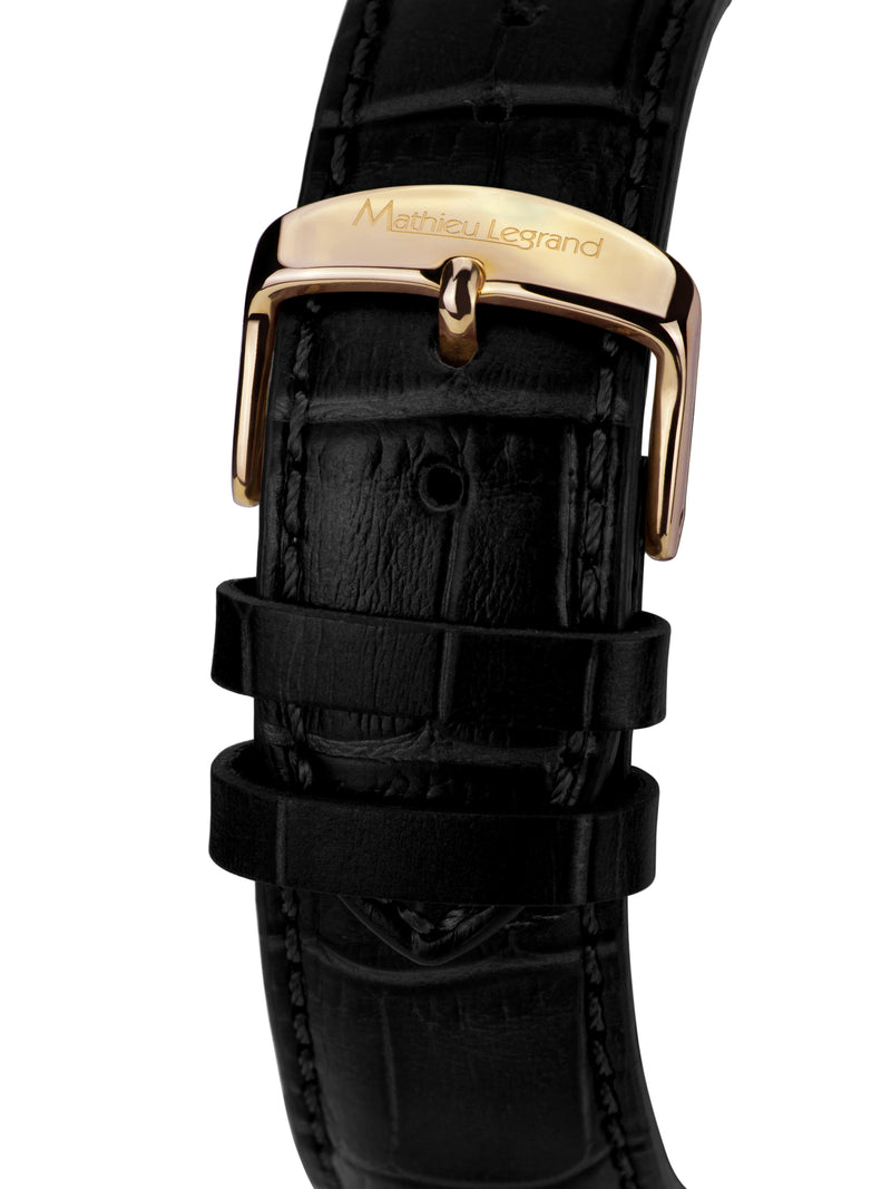 bracelet Uhren — Lederband Classique — Band — schwarz gold