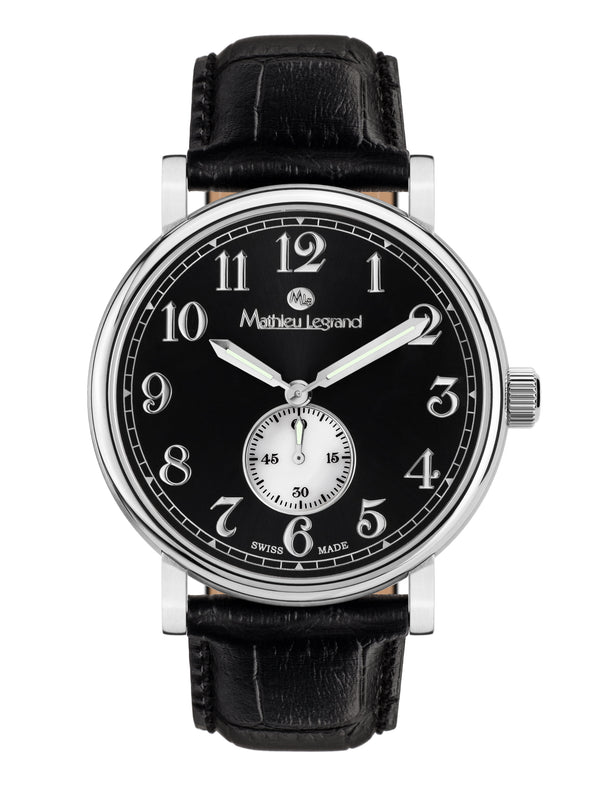 bracelet Uhren — Lederband Classique — Band — schwarz silber