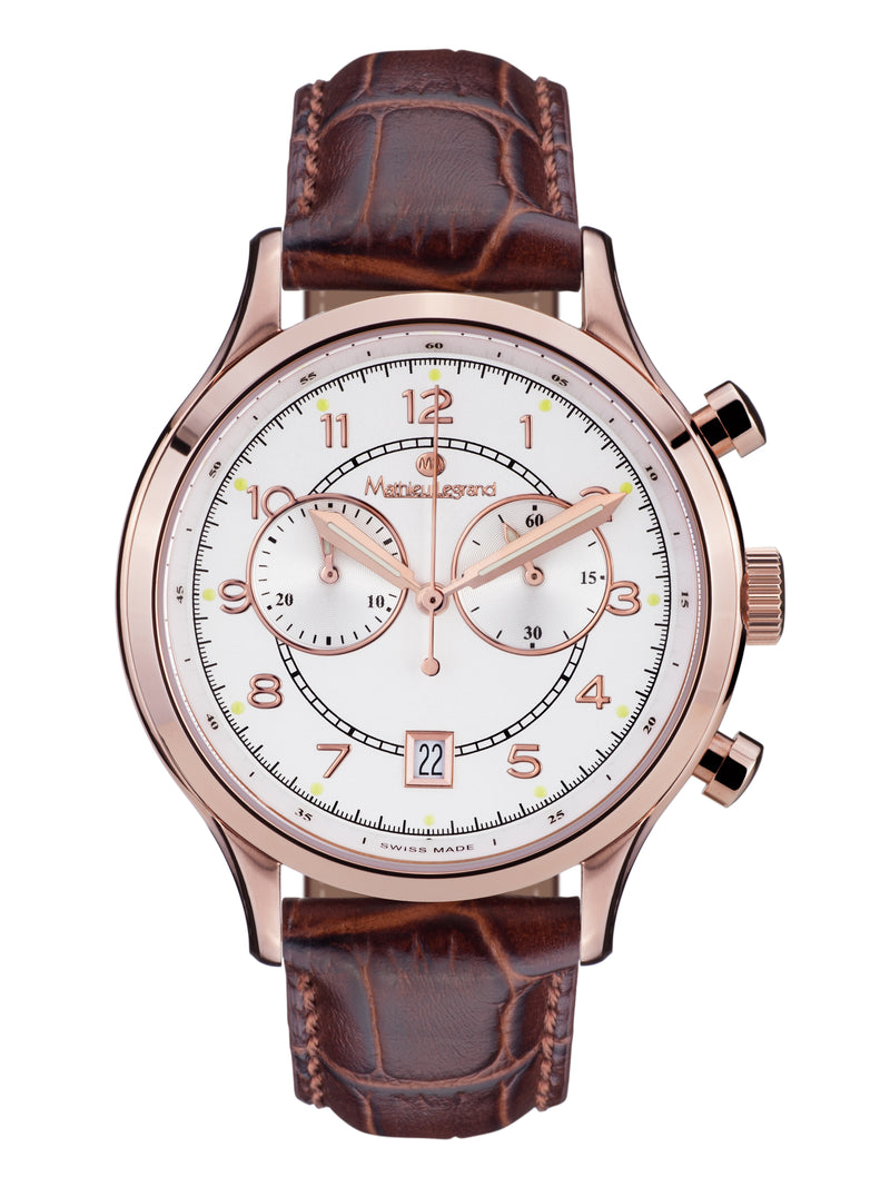 bracelet Uhren — Lederband Orbite Polaire — Band — braun roségold