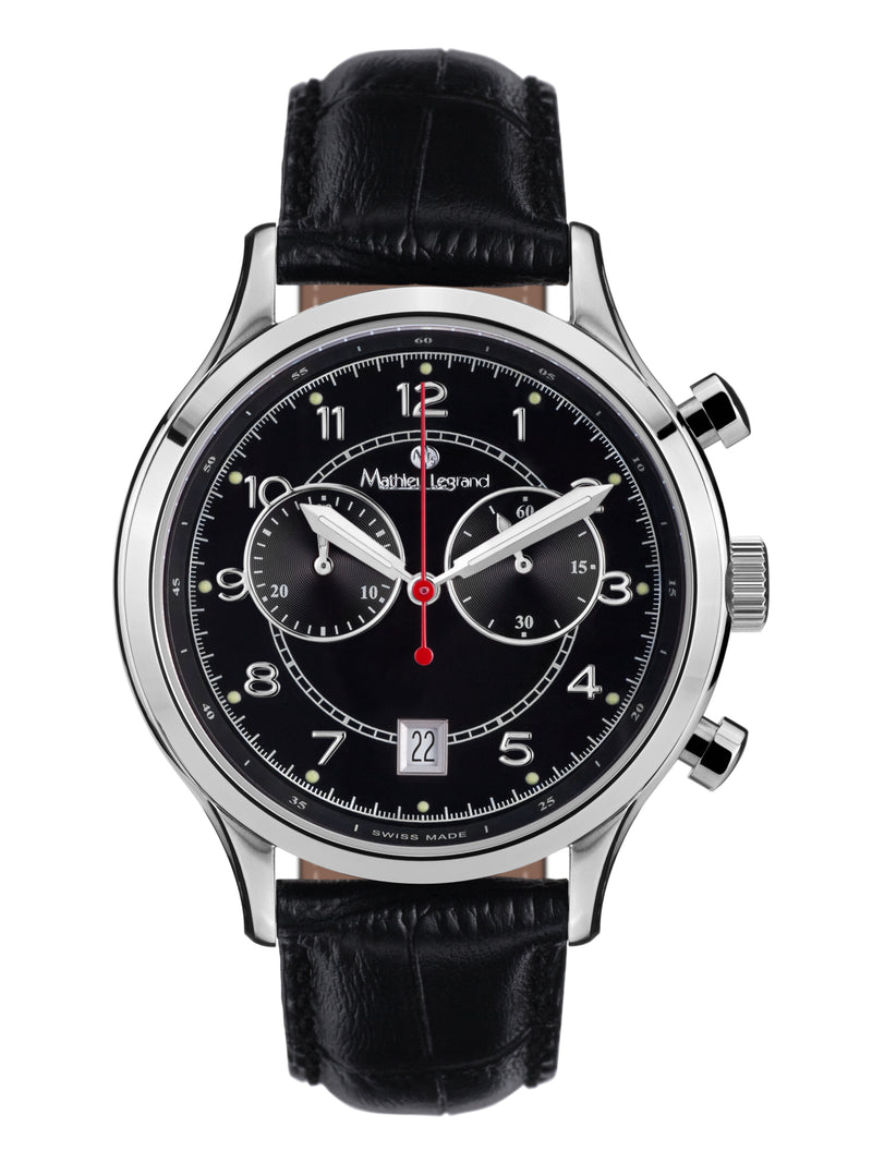 bracelet Uhren — Lederband Orbite Polaire — Band — schwarz silber