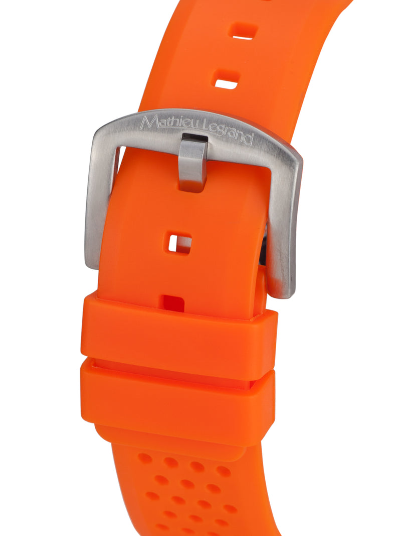bracelet Uhren — Kautschukband Marin — Band — orange silber