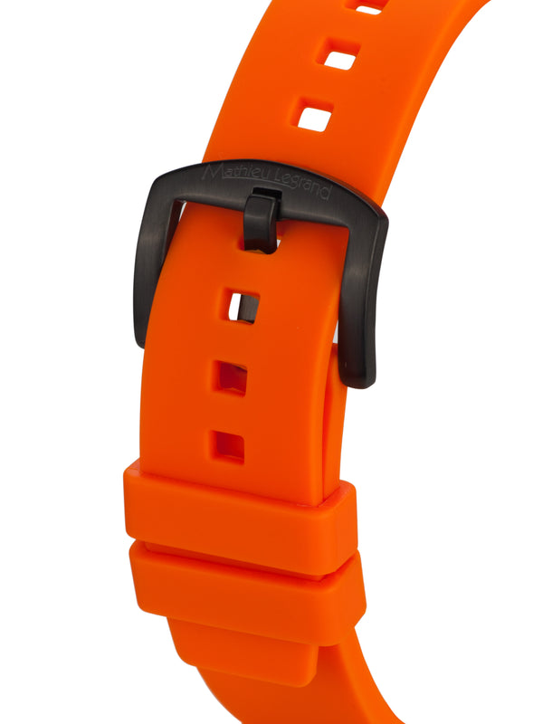 bracelet Uhren — Kautschukband Immergée — Band — orange schwarz