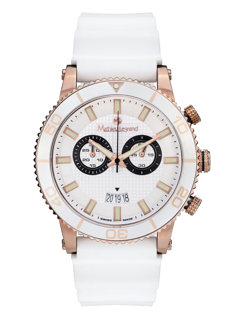 bracelet Uhren — Kautschukband Immergée — Band — weiss roségold