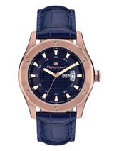 bracelet Uhren — Lederband Dodécagone — Band — blau roségold