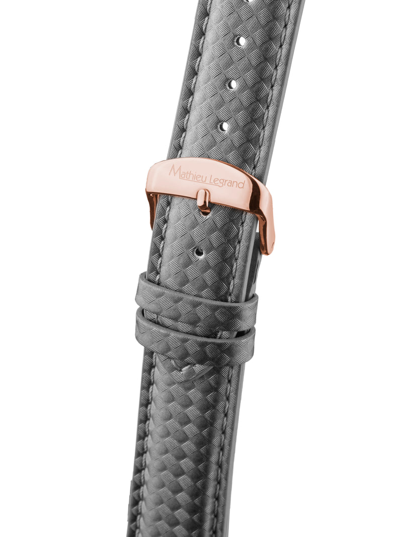 bracelet Uhren — Lederband Tournante — Band — grau roségold