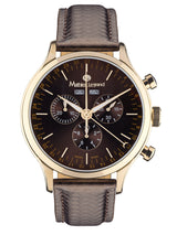 bracelet Uhren — Lederband Tournante — Band — braun gold