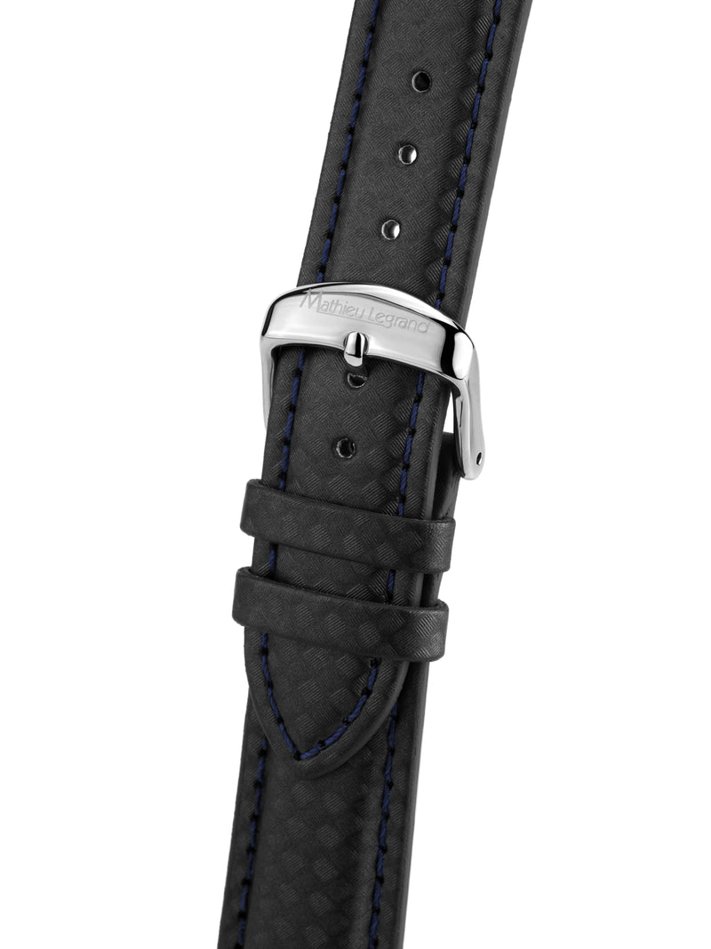 bracelet Uhren — Lederband Tournante — Band — dunkelgrau silber