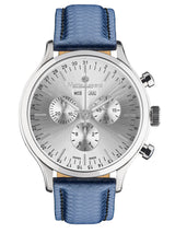 bracelet Uhren — Lederband Tournante — Band — blau silber