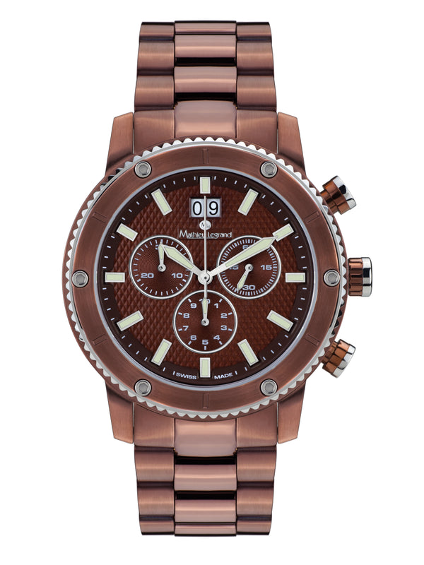 bracelet Uhren — Stahlband Chrono Tableau du Bord — Band — braun