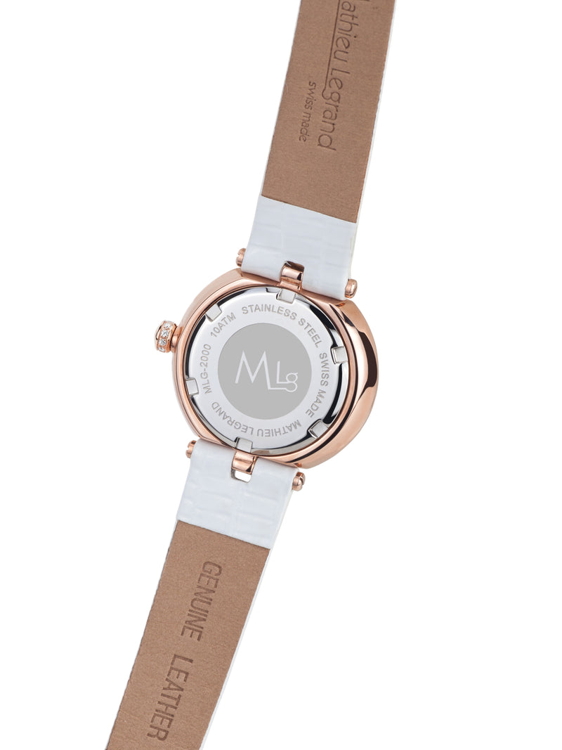 Automatik Uhren — Mille Cailloux — Mathieu Legrand — Rosegold IP Silber Lederband