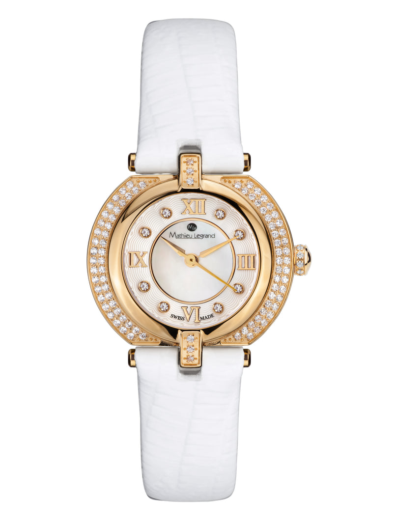 bracelet Uhren — Lederband Mille Cailloux — Band — weiss gold