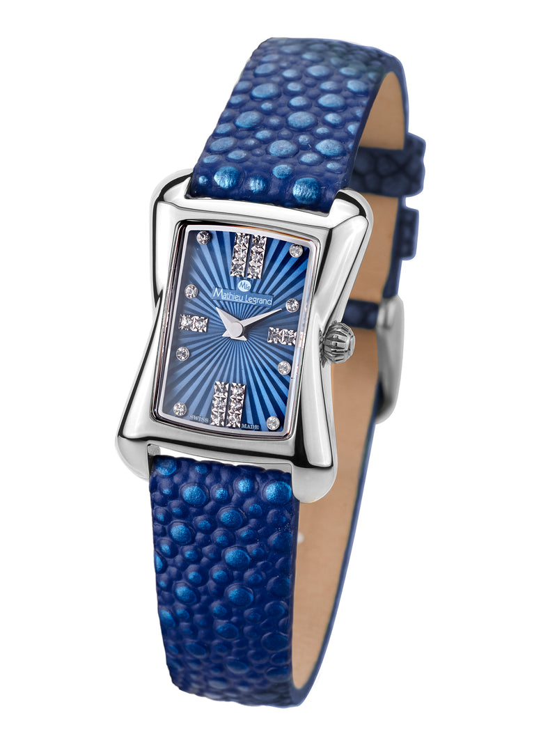 Automatik Uhren — Papillon — Mathieu Legrand — Stahl Blau Lederband