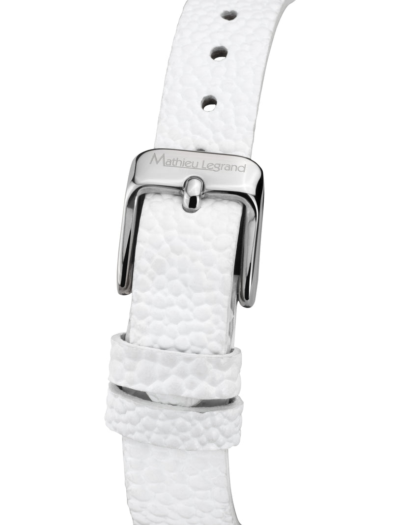 bracelet Uhren — Lederband Papillon — Band — weiss silber