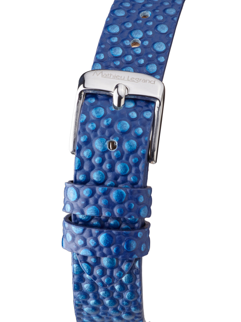 bracelet Uhren — Lederband Papillon — Band — blau silber