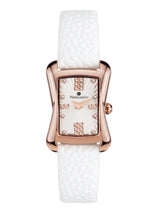 bracelet Uhren — Lederband Papillon — Band — weiss roségold