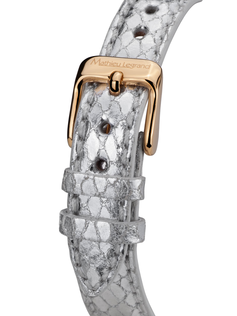 Automatik Uhren — Fleurs Volantes — Mathieu Legrand — Gold IP Silber Lederband