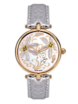bracelet Uhren — Lederband Fleurs Volantes — Band — silber gold