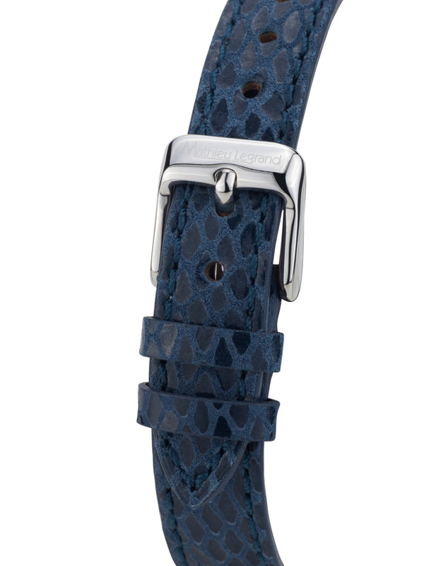 bracelet Uhren — Lederband Fleurs Volantes — Band — dunkelblau silber