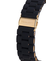 bracelet Uhren — Stahlband mit weichem Silikonüberzug Nacré — Band — schwarz gold