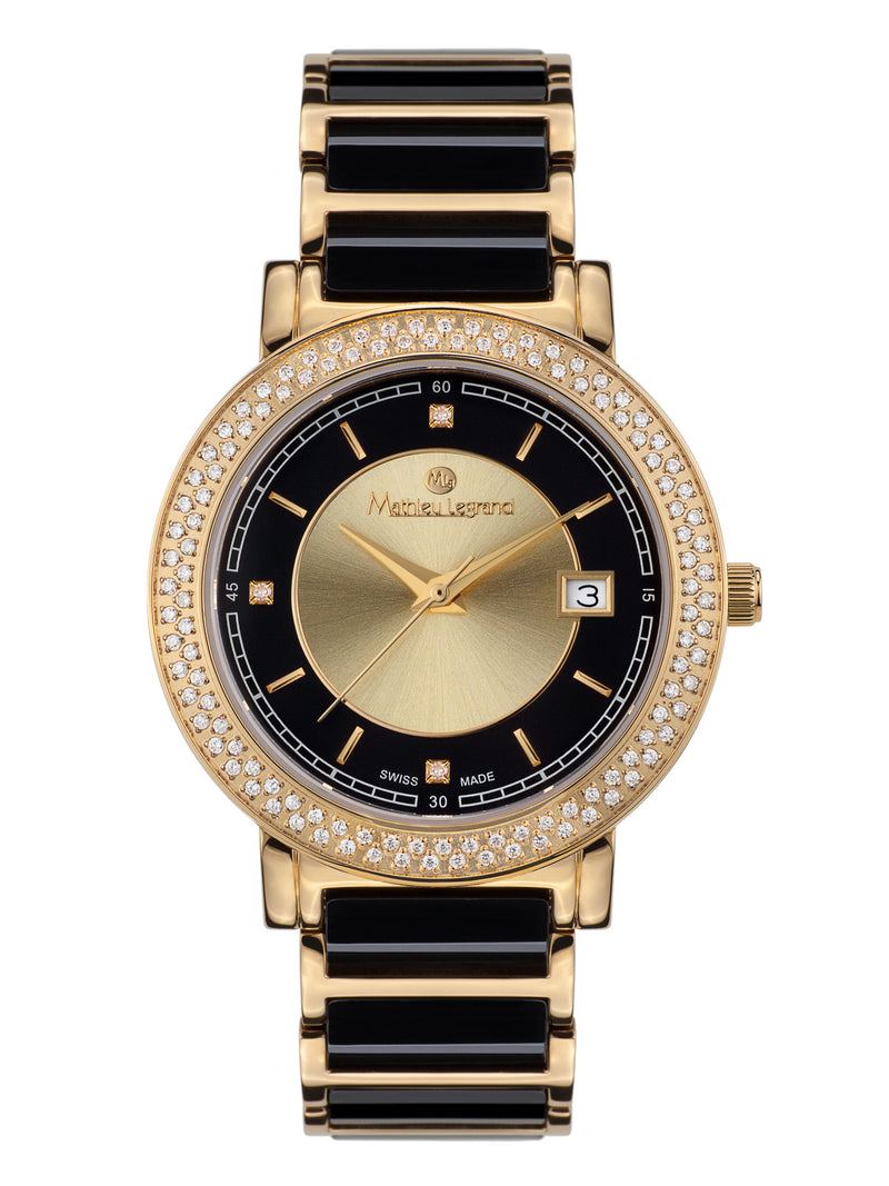 bracelet Uhren — Edelstahl-Keramikband Ciel d´Etoiles — Band — schwarz gold