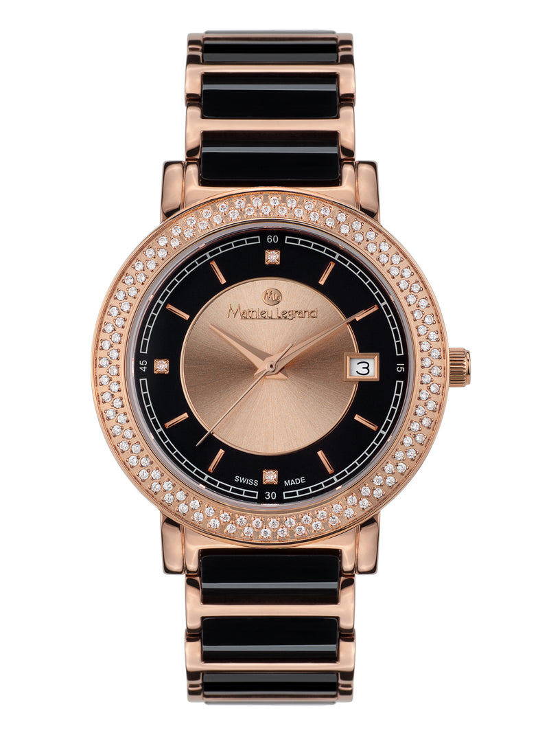 bracelet Uhren — Edelstahl-Keramikband Ciel d´Etoiles — Band — schwarz roségold