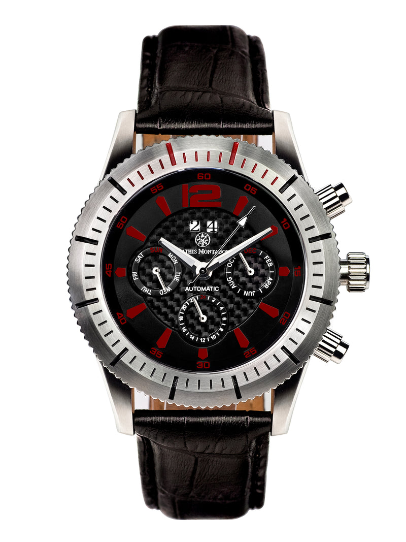 bracelet Uhren — Lederband Grande Date — Band — schwarz silber