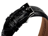 bracelet Uhren — Lederband Squelette — Band — schwarz silber