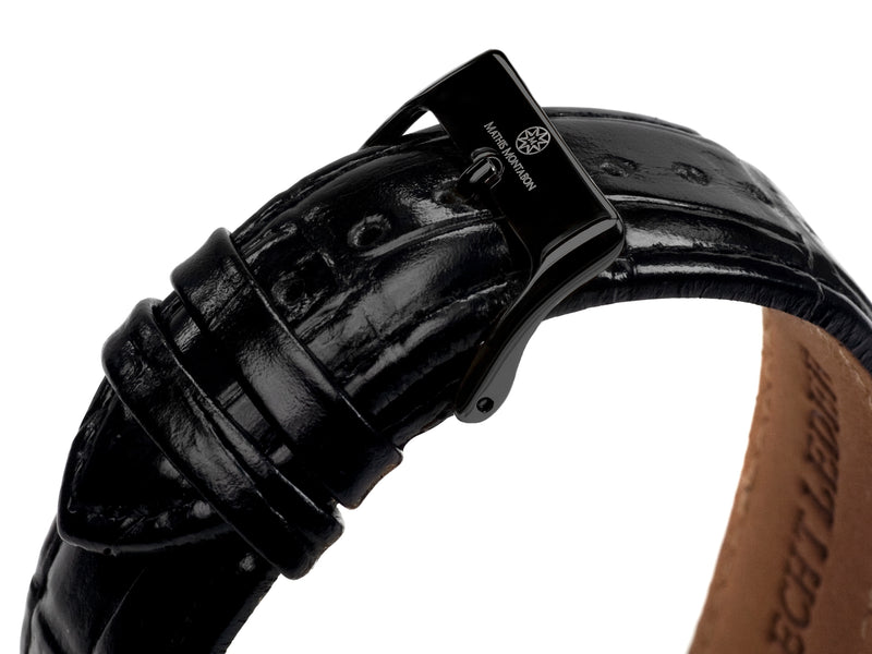 bracelet Uhren — Lederband Squelette — Band — schwarz schwarz