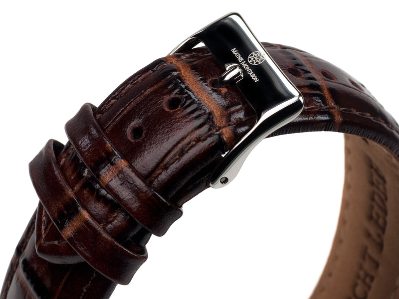 bracelet Uhren — Lederband Squelette — Band — braun silber