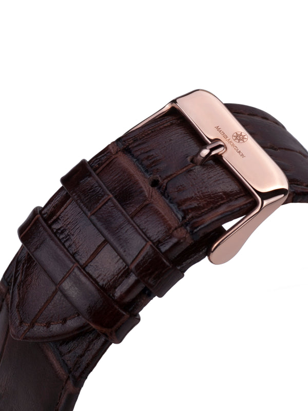 bracelet Uhren — Lederband La Grande — Band — braun roségold