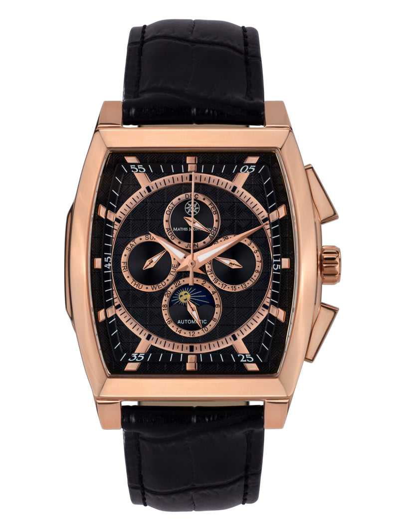 bracelet Uhren — Lederband Carrée — Band — schwarz roségold