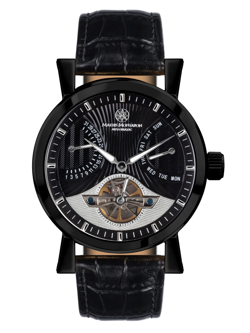 bracelet Uhren — Lederband Retrograde — Band — schwarz schwarz