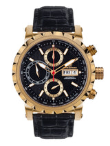 bracelet Uhren — Lederband Le Chronographe — Band — schwarz gold