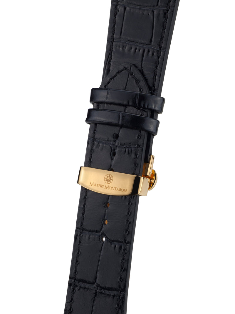 bracelet Uhren — Lederband Noblesse — Band — schwarz gold
