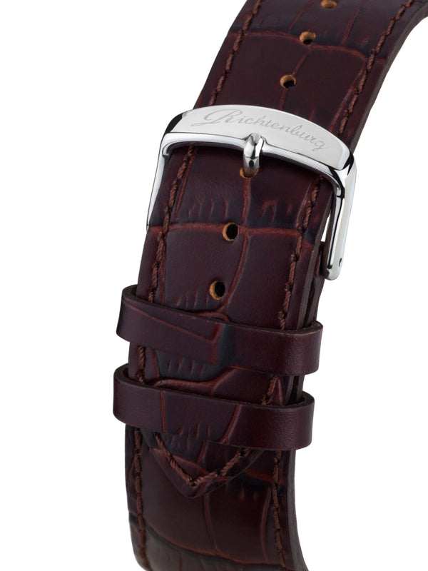 bracelet Uhren — Lederband Arkadius — Band — dunkelbraun silber