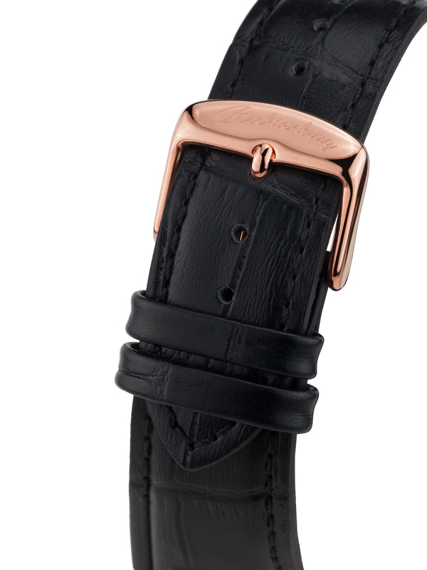 bracelet Uhren — Lederband Dorothea — Band — schwarz roségold