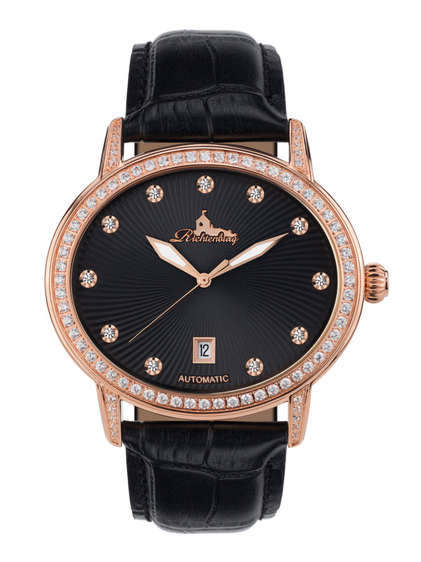 bracelet Uhren — Lederband Dorothea — Band — schwarz roségold