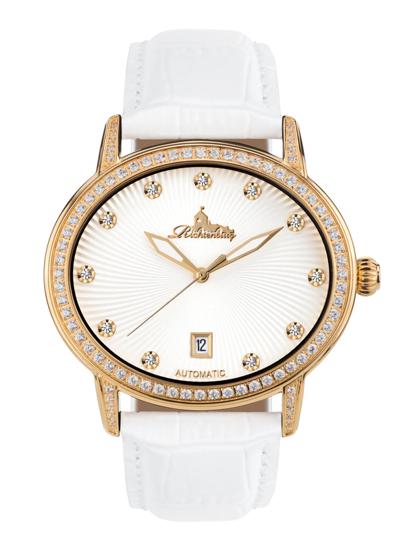 bracelet Uhren — Lederband Dorothea — Band — weiss gold