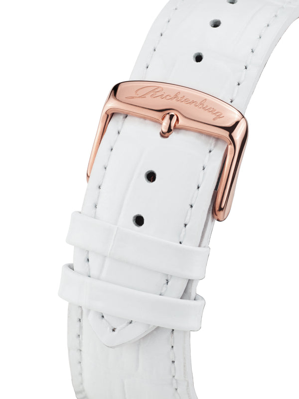 bracelet Uhren — Lederband Dorothea — Band — weiss roségold