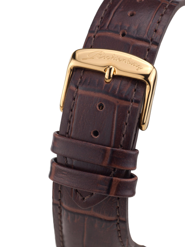 bracelet Uhren — Lederband Dorothea — Band — braun gold