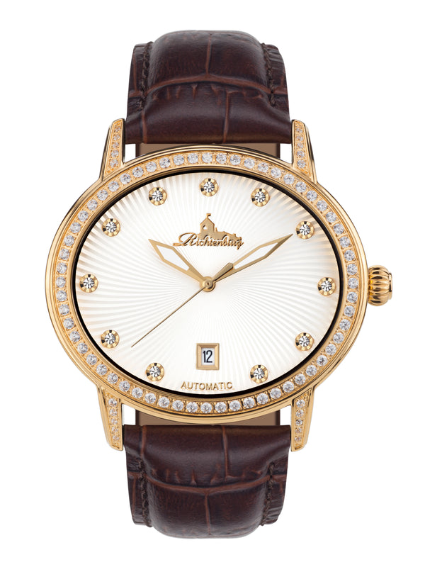 bracelet Uhren — Lederband Dorothea — Band — braun gold