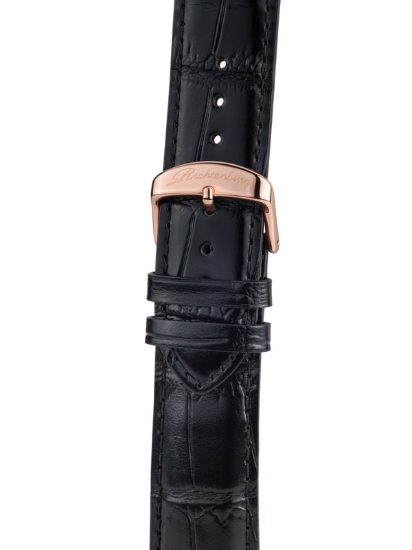 bracelet Uhren — Lederband Athen — Band — schwarz roségold