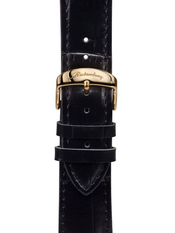 bracelet Uhren — Lederband Apia — Band — schwarz gold