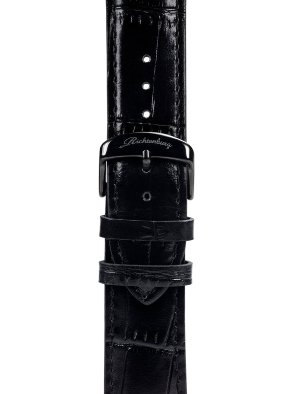 bracelet Uhren — Lederband Kaiman — Band — schwarz schwarz