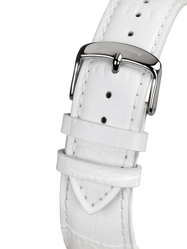 bracelet Uhren — Lederband Clasica — Band — weiss silber