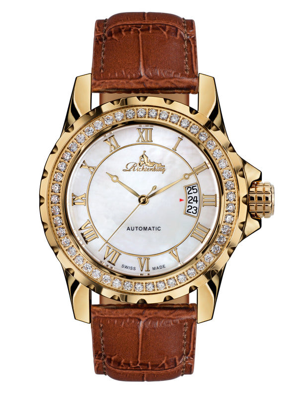 bracelet Uhren — Lederband Clasica — Band — braun gold
