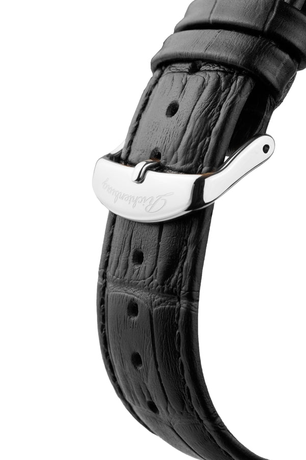 bracelet Uhren — Lederband Threeway — Band — schwarz silber