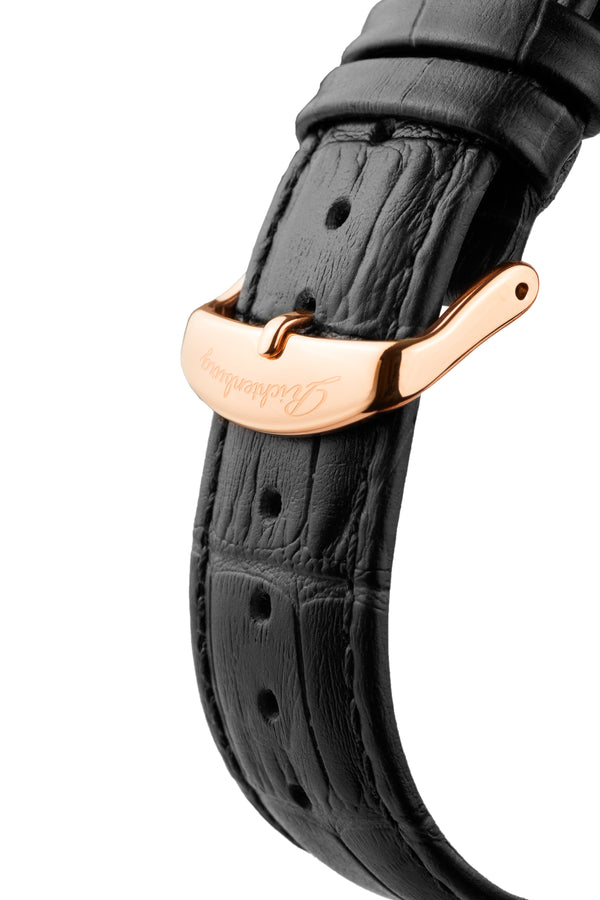 bracelet Uhren — Lederband Threeway — Band — schwarz roségold