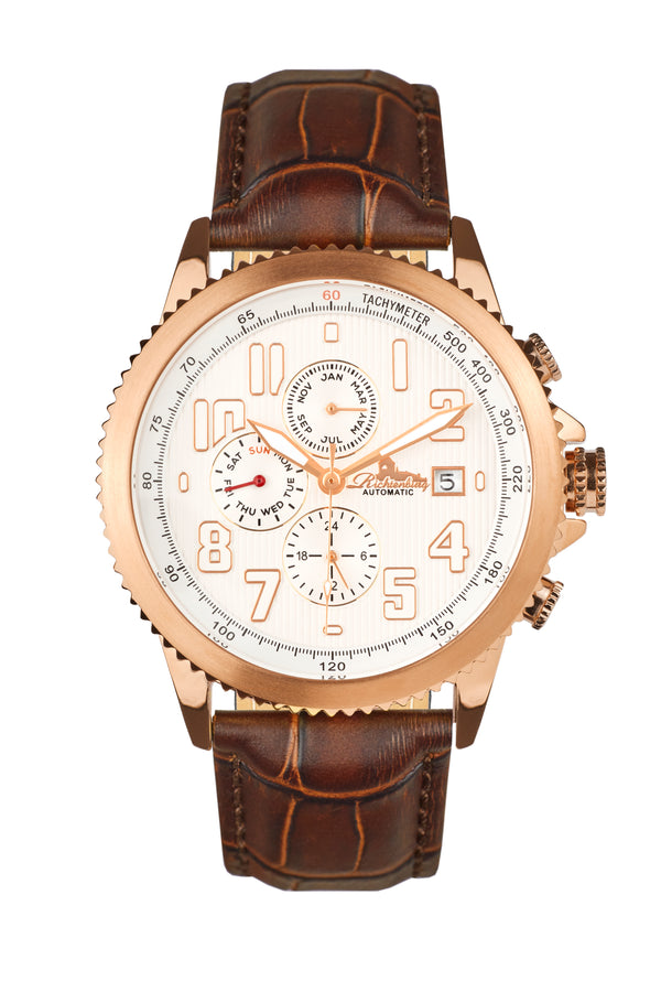 bracelet Uhren — Lederband Threeway — Band — braun roségold